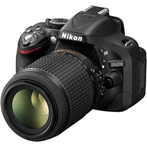 Nikon D5200 Fotocamera Digitale SLR, 24 Megapixel, incluso Obiettivo AF-S DX 18-55 mm VR e 55-200 mm, Colore Nero [Versione EU]