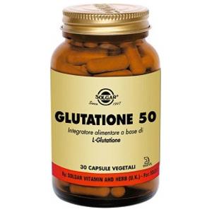 Solgar Glutatione 50 mg - Integratore Antiossidante in 30 Capsule Vegetali per il Supporto Epatico