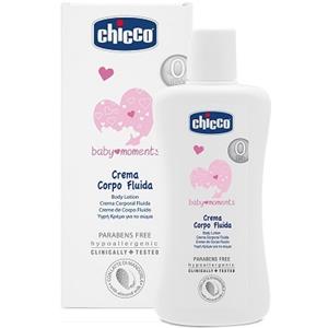 Chicco Baby Moments Crema Corpo Fluida 200 ml - Idratante, Senza Parabeni, Ipoallergenico