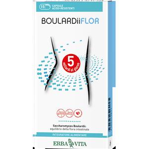 Erba Vita BoulardiiFlor 15 capsule - Integratore con Saccharomyces boulardii, Vitamine B6 e B12 per l'equilibrio della flora intestinale e supporto immunitario