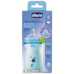 CHICCO (ARTSANA SpA) Chicco Biberon NatualFeeling Azurro 330ml 6Mesi+