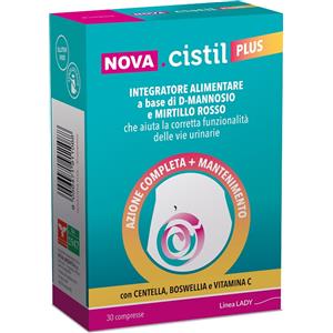 Nova Argentia Cistil Plus - Integratore Alimentare con D-mannosio, Mirtillo Rosso e Vitamina C, 30 Compresse