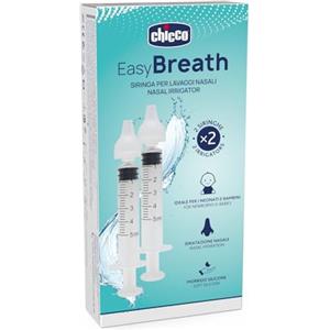 Chicco Easy Breath Siringa Nasale, dispositivo monouso per il lavaggio profondo delle cavità nasali del bambino, Contiene 2 siringhe da 5 ml e 2 olive nasali in silicone, 0m+
