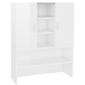 vidaXL Mobile per Lavatrice Bianco Lucido 70,5x25,5x90 cm