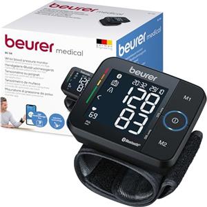Beurer BC 54 misuratore di pressione da polso con tecnologia di gonfiaggio, indicatore di rischio colorato, rilevamento aritmie, polso 13,5-21,5 cm, con app, trasferimento dati su Apple Health Manager
