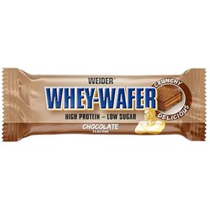 Weider - Whey Wafer - Barretta proteica croccante con 30% di proteine e rivestimento al cioccolato - Piccolo zucchero, snack proteici - Scatola da 12 x 35 g - Cioccolato