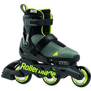 Rollerblade Pattini in linea unisex per ragazzi Microblade Free 3WD, antracite/lime, 175