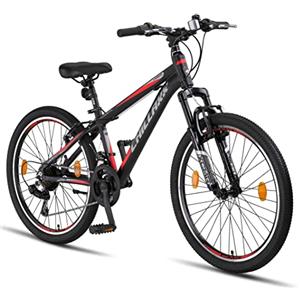 Chillaxx Bike Legend Alluminio 24,26,27,5,29 pollici,Shimano Mountain Bike MTB Bicicletta per ragazzi, ragazze, uomini e donne, cambio a 21 marce, bici da uomo e da donna (26 pollici, freno a V nero)