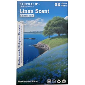 Etheral Detersivo In Fogli, Strisce Di Lavaggio Ecologico, Profumo Di Lino, Strisce Di Lavaggio Salvaspazio Per Lavatrice, Strisce Detergenti (32 Fogli)