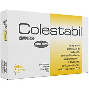 COLESTABIL- Integratore Metabolismo Colesterolo -Riso Rosso Fermentato, Berberina, Policosanoli,Astaxantina, Acido Folico, Coenzima Q10 - Made in Italy