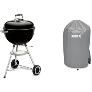 Weber 1241304 Original Kettle Barbecue a Carbonella, 47 cm, Nero & 7175 Grill Abdeckhaube 47cm Custodia Standard per BBQ 47 Cm Accessori e Attrezzi per Il Barbecue, Grigio