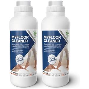 TOVER, Myfloor Cleaner kit 2 pezzi, Detersivo pavimenti, Detergente per pavimenti in gres, marmo, laminato, SPC, LVT, Elevato potere sgrassante, 2 unità (2 bottiglie da 1L)