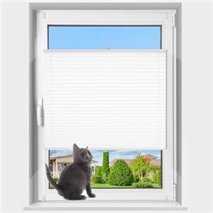 UIKTSSL Tenda plissettata Klemmfix senza fori con Klemmfix (bianco, 35 cm di larghezza x 100 cm di altezza), tenda a rullo pieghevole per porta e finestra, oscurante, protezione solare, tenda