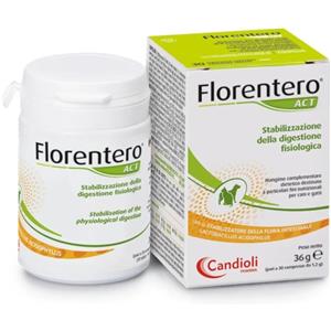Candioli Florentero Act - Mangime Complementare per Cani e Gatti, 30 Compresse per il Benessere Intestinale