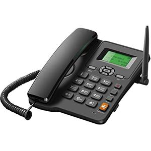 Sunydog Telefono Sim Fisso con scheda Sim gsm, Telefono senza fili Supporto per telefono da scrivania gsm 850/900/1800/1900 MHz Dual Card 2G con antenna radio orologio sveglia funzione per la casa