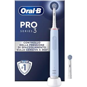 Oral-B Spazzolino Elettrico Ricaricabile Pro Series 3 Blu, 2 Testine di Ricambio. 1 Spazzolino