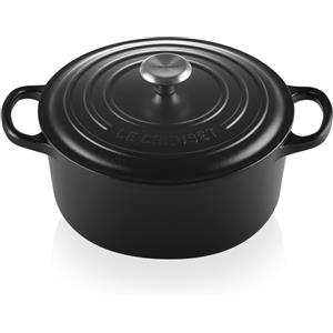 LE CREUSET CASSERUOLA ROTONDA, GHISA EVOLUTION NERO OPACO, M - d 24 cm x 4.2 lt