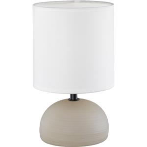 Trio Reality Lighting Lumetto Luci moderno in tessuto bianco e ceramica begie da comodino 1XE14 R50351025/15