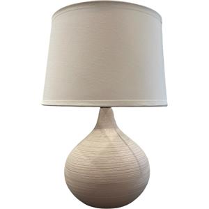 Trio Reality Lighting Lumetto grande Martin moderno in tessuto begie e ceramica begie da comodino 1XE14 R50371025/15