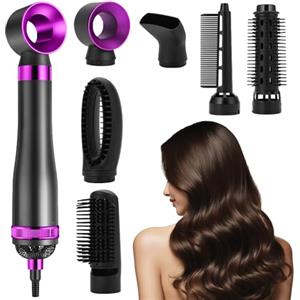 HIULLEN Air Styler Styler Per Capelli 6 In 1,Set Spazzola Ad Aria Calda,Ferro Arricciacapelli Automatico,Asciugacapelli Spazzola Rotonda,Spazzola Per Lisciare I Capelli Per Lisciare Asciugare Volume