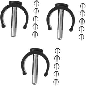 Healeved 3 Set Chiusura A Scatto Clip A Forma Di C Clip Dell'asta Di Bloccaggio Morsetto Di Chiusura A Forma Di C Parti Di Ricambio Della Stampella Clip Porta Palo Abs Black 6 Pezzi * 3