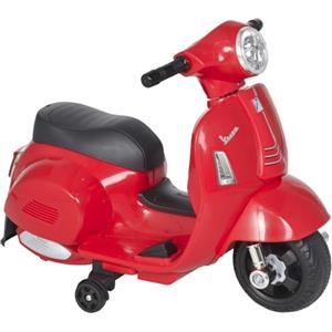 Palmitessa Moto Elettrica per Bambini Vespa Elettrica Per Bambini 1 Anno con Licenza Ufficiale Vespa Batteria 6V, Fari e Clacson, per Bimbi da 18-36 mesi, (Rosso)