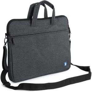 VulTech Borsa Tracolla Laptop 15-15,6, Custodia PC Compatibile con MacBook Pro/Air, HP, Lenovo, Dell, Asus - Vano Imbottito, Tasca Frontale, Fascia per Trolley, Tracolla Rimovibile, Grigio