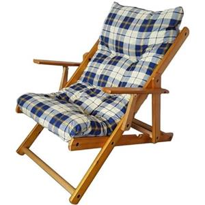 Generic POLTRONA SEDIA SDRAIO RELAX 3 POSIZIONI IN LEGNO PIEGHEVOLE CUSCINO IMBOTTITO H 100 CM SOGGIORNO CUCINA SALONE DIVANO ARMCHAIR SOFA' (AZZURRA)