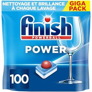 Finish Compresse per lavastoviglie Powerball All in One Max senza profumo, 100 compresse per lavastoviglie (la confezione può variare)