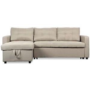 Menzzo Toledo Divano Letto, Poliuretano, Beige, L230 x P143 x H68 cm/152