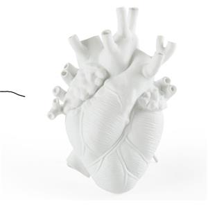 Seletti Vaso Love in Bloom in Porcellana Bianca a Forma di Cuore - Design Anatomico di Marcantonio, H 25 cm