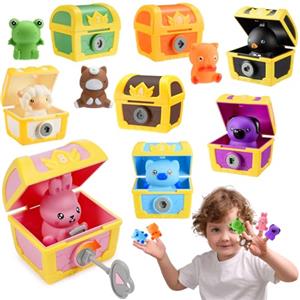 Leksakber Giocattoli per bambini e bambine di 1-3 anni, giocattolo Montessori per imparare e caccia al tesoro, 8 pezzi, multicolore