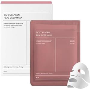 YIWANLLE 4 pezzi Bio Collagen Real Deep Mask, coreano Bio Collage Overnight Mask, Maschera viso anti-rughe, maschera idratante solubile al collagene Sheet Mask