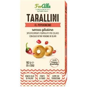 ForAlle Tarallini al Peperoncino - Snack Salato per Celiaci con Olio Extra Vergine d'Oliva