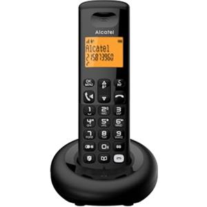 ALCATEL E260 S. Voice - Telefono fisso cordless DECT con segreteria - Design compatto - Grande display retroilluminato - Vivavoce - Funzione blocco chiamate indesiderate - Nero