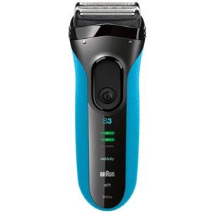 Braun Series 3 ProSkin 3045s Rasoio Elettrico da Uomo Wet&Dry Ricaricabile e Senza Fili con Rifinitore di Precisione Estraibile, Nero/Blu