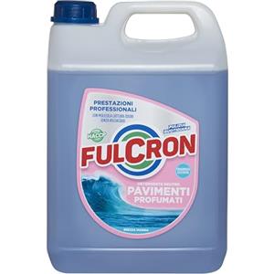 FULCRON Detergente Neutro Pavimenti Profumati, Detersivo Pavimenti Profumato ad Asciugatura Rapida, Senza Risciacquo, Profumo Brezza Marina, 5L