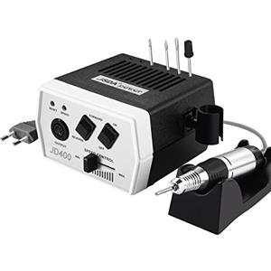 JSDA® JD 400 - Fresa elettrica per unghie, professionale, 30000 giri/min, set di lima per manicure e pedicure, con 4 testine, chiodi in acrilico, 4 punte, rimuovi calli e Privat & Studio