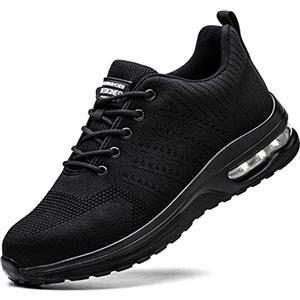 Rona Shoes Scarpe Antinfortunistiche Scarpe da Lavoro Antinfortunistiche Comode Leggere Comode Uomo Donna Delta Black EU 47