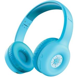 Trust Nouna Cuffie Bluetooth per Bambina 4-10 Anni con Limitazione del Volume (85dB), Cuffie On Ear Pieghevoli con Microfono e Adesivi, Cuffie Wireless, 15h di Riproduzione per Musica, Azzurro