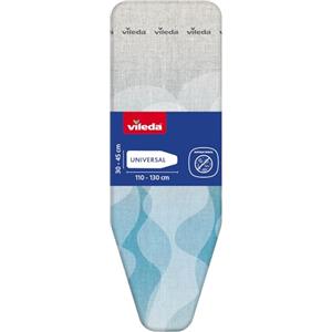 Vileda Ultra Fresh Copriasse Da Stiro Universale, In Cotone, Trattamento antibatterico, Con Fermacorda, Grigio/Azzurro, 139 X 50 X 0.3 Cm