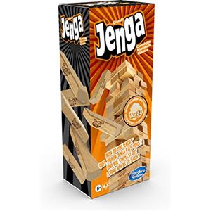 Hasbro Gaming Jenga, Gioco di Impilamento Originale con i Mattoncini di Legno, Gioco per Bambini e Bambine dai 6 Anni in Su, con 54 Mattoncini