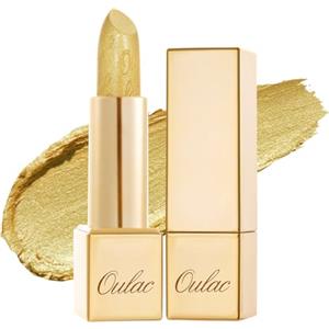 Oulac Rossetto Oro Lucido Metallico 3D, Rossetti Scintillante, Stratificare con Altri Rossetti, Aumentare la Lucentezza, Formula Idratante, Vegan, 4,3g (18) Celebration