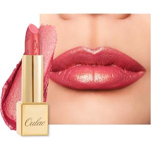 Oulac Rossetto Metallizzato Lucido, Rossetto Fucsia Altamente Pigmentato, Lucentezza 3D, Rossetto Lunga Durata, Formula Cremosa e Idratante, Vegan, 4,3g (25) Viva La Vida