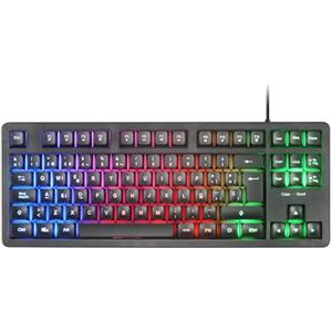 Mars Gaming MK023, Tastiera Gaming TKL, Tecnologia Ibrida H-Mech, Illuminazione FRGB Rainbow, Anti-ghosting, Compatibilità Universale, Nero, Lingua Spagnola