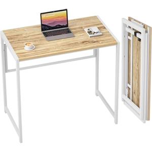 GreenForest Scrivania Salvaspazio Senza Montaggio, Scrivania per Computer e PC da 80 cm per Piccoli Spazi, Scrivania Pieghevole per l'Ufficio di Casa, Beige