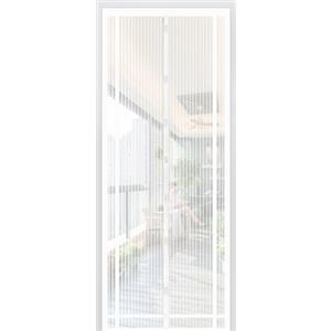 Sekey 160x230cm Zanzariera Magnetica per Porte, Tenda Magnetica, si Chiude da Sola, Senza Praticare Fori Può Essere Accorciata in Lunghezza e in Larghezza, Bianco