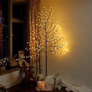 CCLIFE Albero Luminoso da Interno Led Esterno Albero Fatato Lampada Natale, Lampada Ciliegio, Bianco Caldo, IP44, 180 cm, 200 LED, CushHom