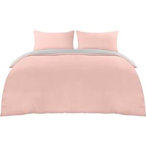 Utopia Bedding Copripiumino King Size - Microfibra Copripiumino 230x220cm + Federe 50x75cm - Grigio/Rosa