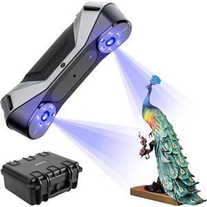 Creality Scanner 3D Raptor, scanner manuale con precisione di 0,02 mm, luce blu industriale, tracking anti-shake, fino a 60 FPS Scanning Speed Support 5-2000 mm Oggetti per Windows Mac